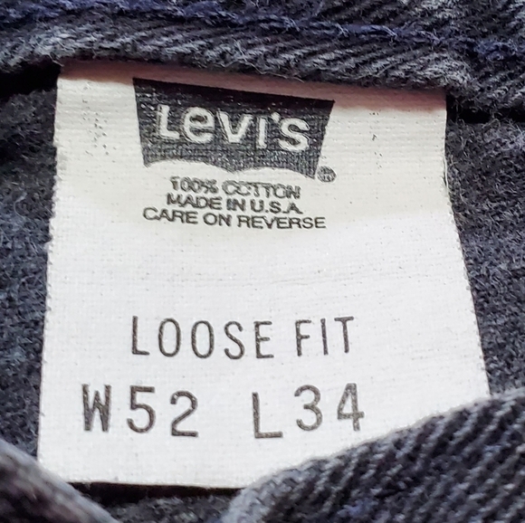 RARE Vintage Levi's 545 Orange Tab Black Raw Cut Stone Wash Loose Fit Jeans - Picture 14 of 14